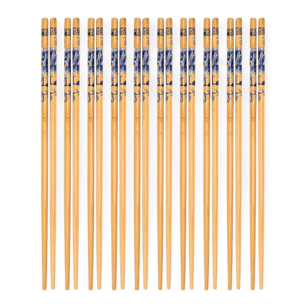 Палочки для суши бамбуковые с узором 10 пар 24,5 см