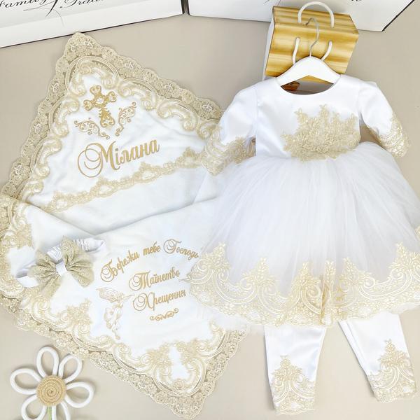 Крестильный набор для девочки Family Tradition Фея цветов хлопок/фатин Белый (50062)