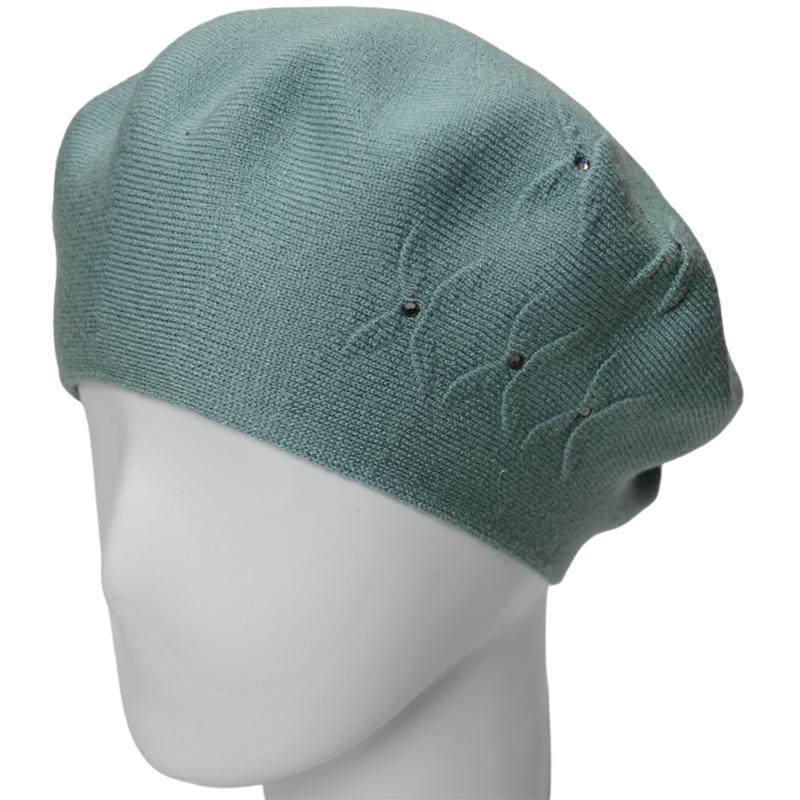 Берет женский из вискозной пряжи Novita Бинго L р. 57-58 Фисташка