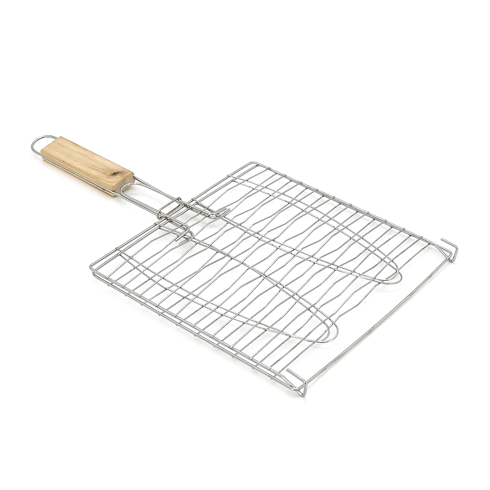 Решітка-гриль для риби подвійна нержавіюча сталь 22х22 см (26839988)