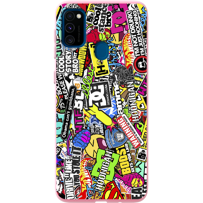 Чехол с рисунком Boxface Samsung M307 Galaxy M30s Multicolored Inscriptions Розовый силикон (38209-up880-41819)