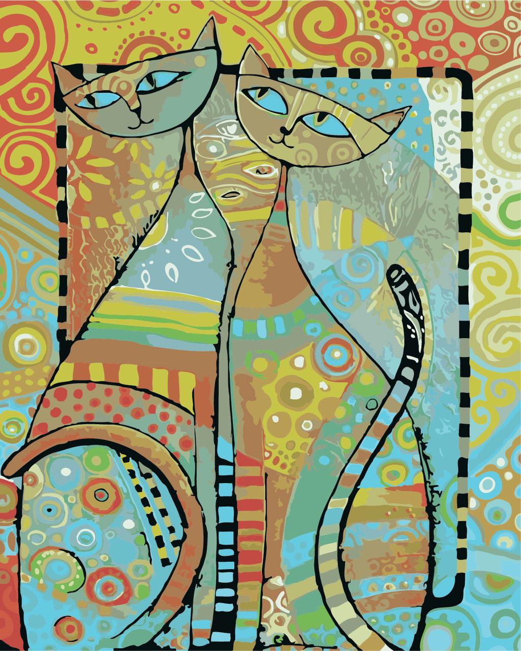 Картина по номерам Идейка Пара котов 40x50 см (skl-КНО2445)