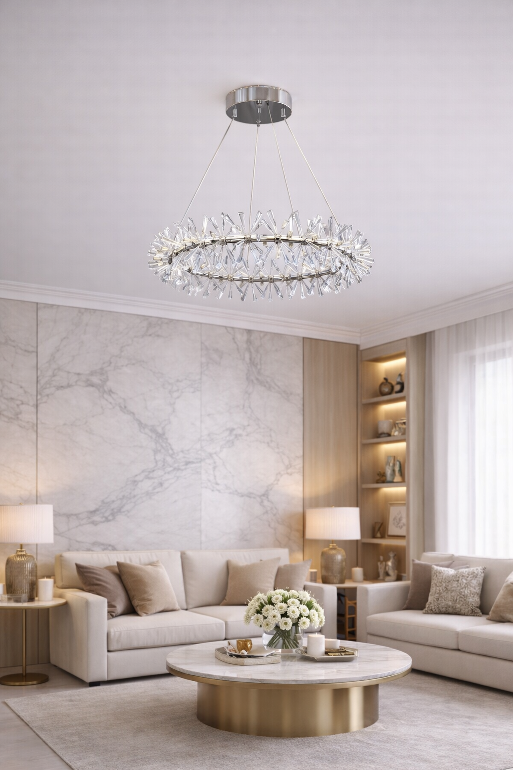 Люстра Aurora Crystal Ring 30 ламп G4 220V без ламп у комплекті (20154/800CH)