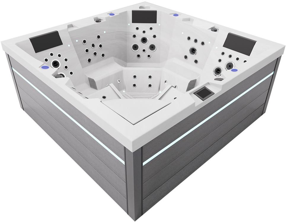 СПА-бассейн гидромассажный Aquajoy Monaco 220x220x90 см на 5 человек 74 форсунки Bluetooth Jet LED (23025) СПА-бассейн гидромассажный Aquajoy Monaco 220x220x90 см на 5 человек 74 форсунки Bluetooth Jet LED (23025)