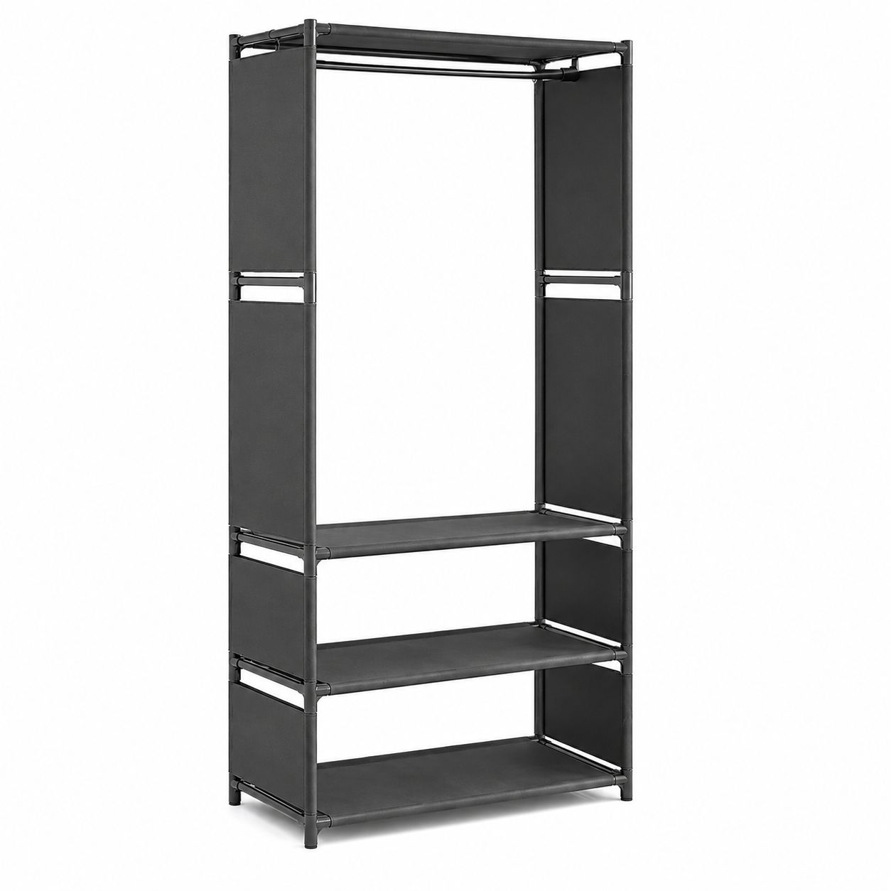 Шкаф для одежды и обуви Coat Rack YN7702-1 с полками 170x60x36 см Черный (35993318)