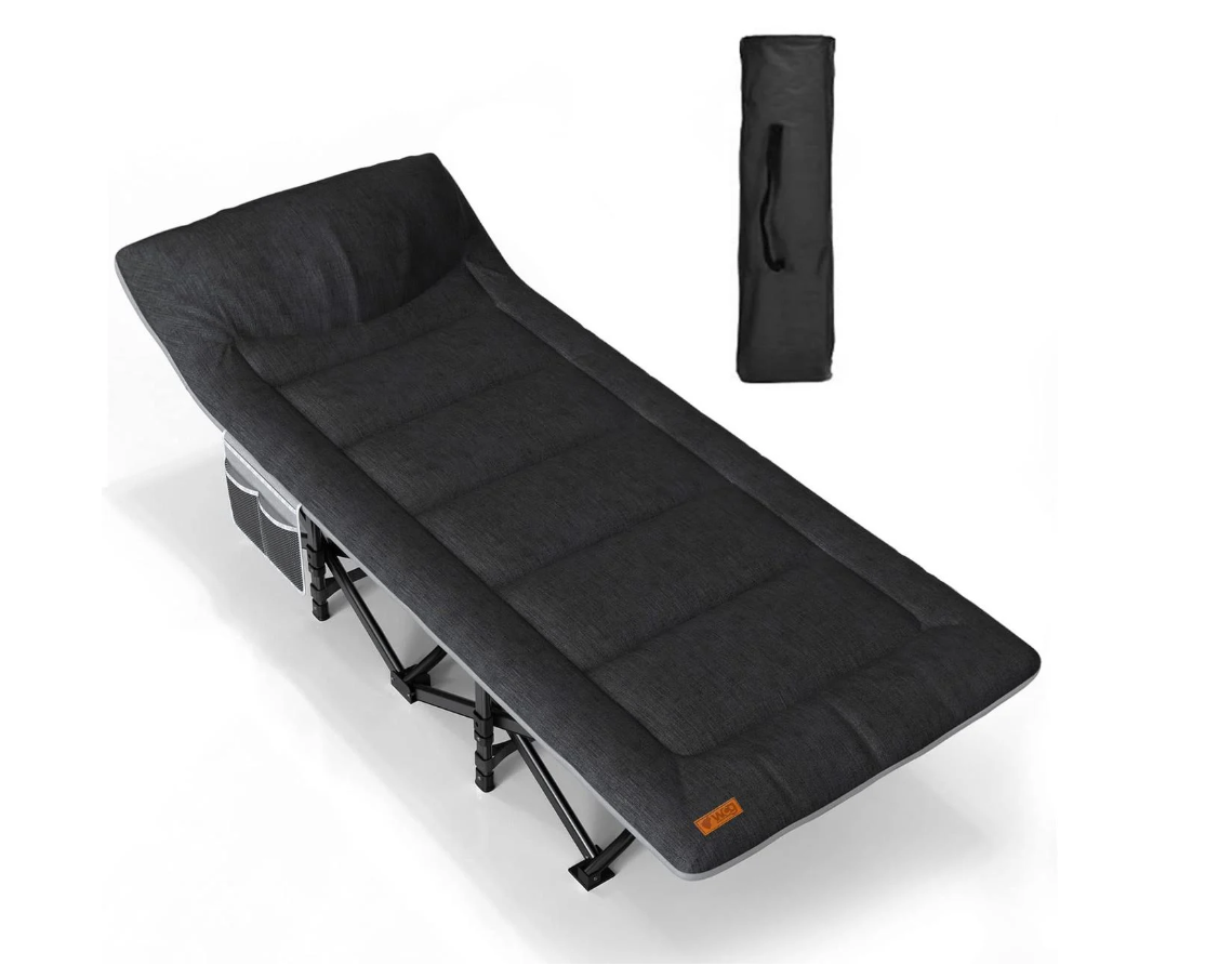 Кровать-шезлонг раскладная WCG CC-S10 матрас/подушка 200 кг Черный