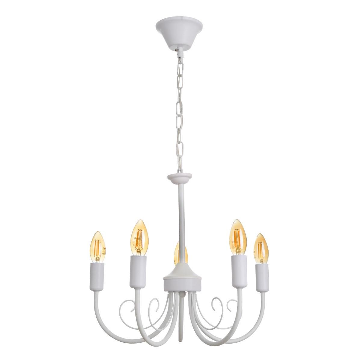 Люстра Brille свеча на 5 лампочек BKL-726S/5 E14 WH