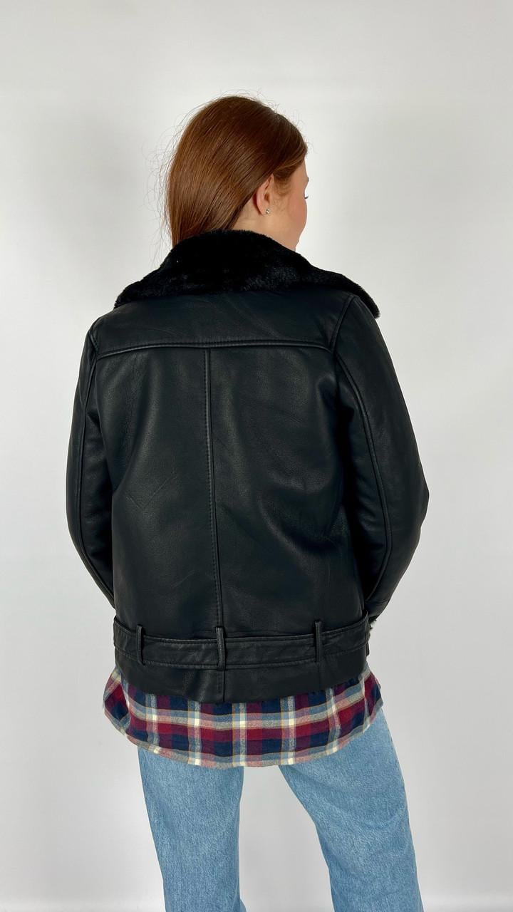 Дубленка женская Бренд #908-02 M Черный (23918484) - фото 3