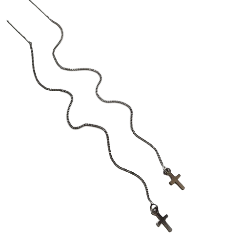 Сережки Хрестики покрито родієм із срібла 925 проба 2,30 г (8813р)