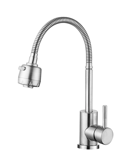 Смеситель кухонный Wezer EKO4D-01 с рефлекторным изливом Нержавеющая сталь (24584854)