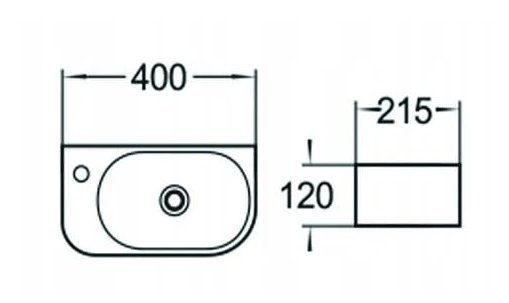 Умывальник правый накладной подвесной Mexen VIERA 40 см Black Matt (2619548961) - фото 2