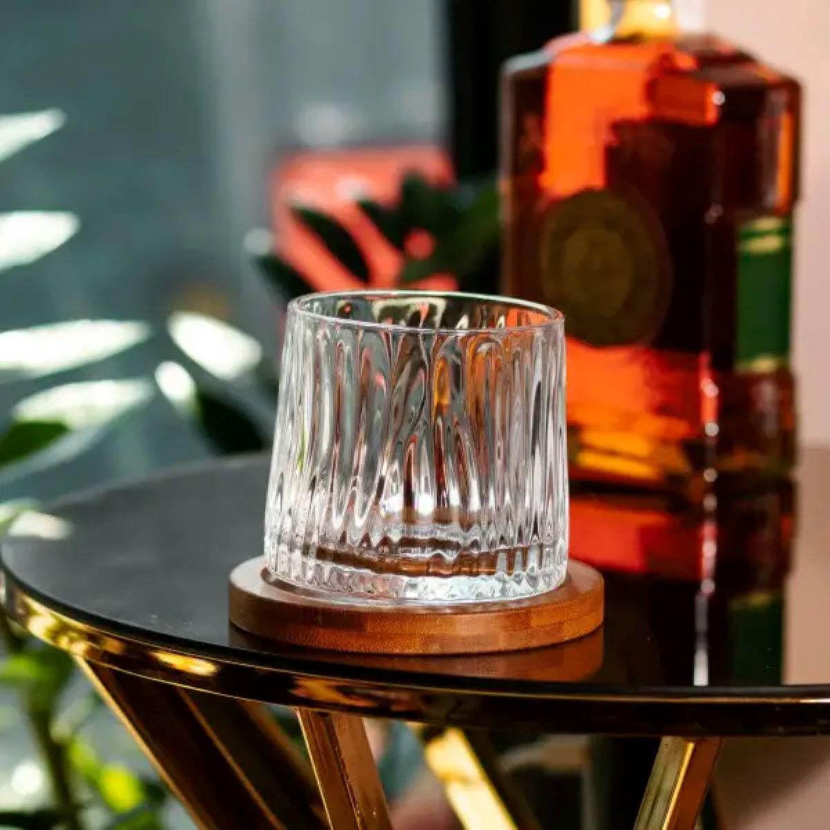 Стакан для виски Dof с бамбуковой подставкой 300 мл