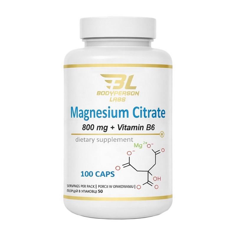 Магній цитрат з вітаміном B6 Bodyperson Labs Magnesium Citrate 100 капс.