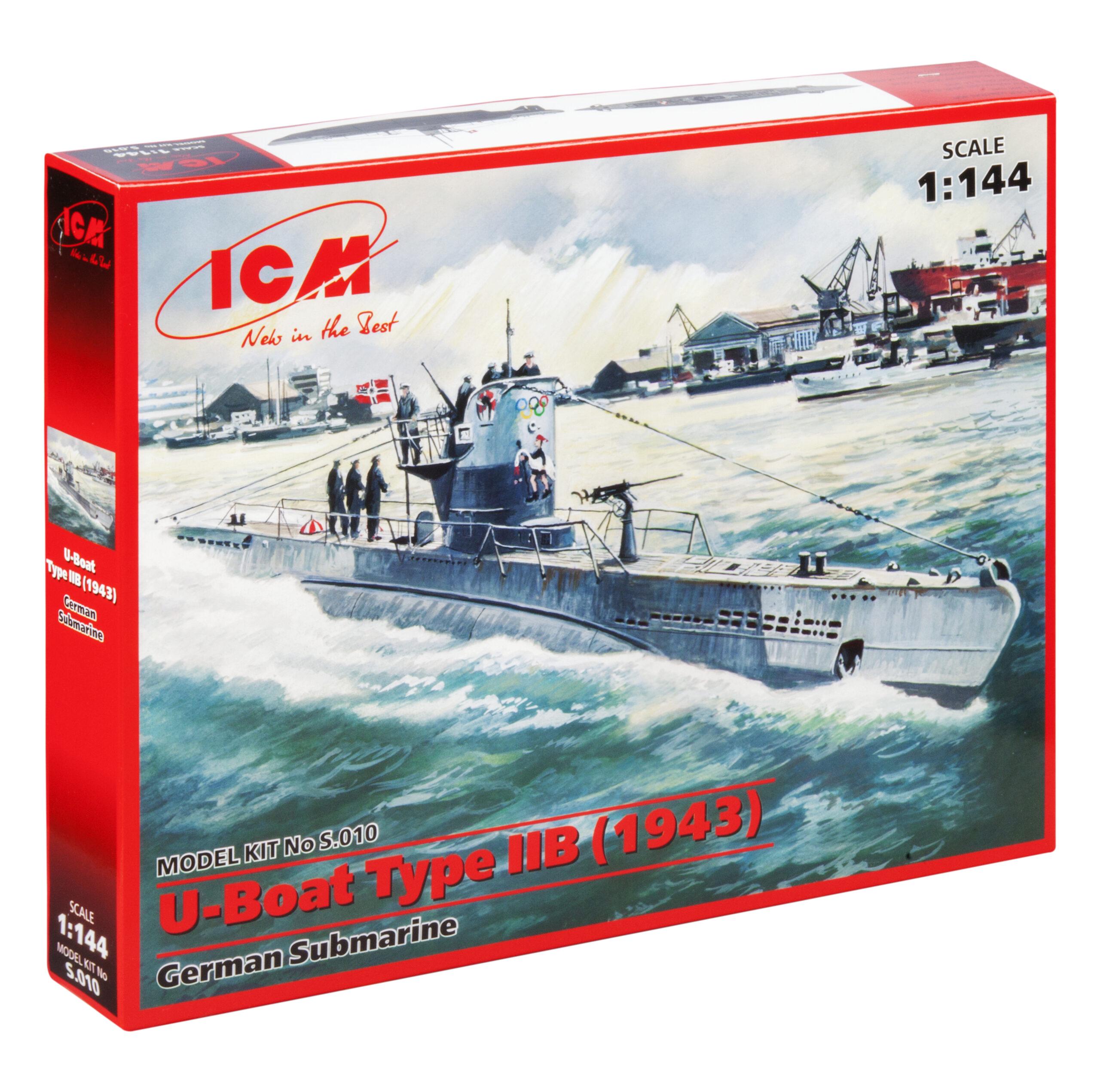 Сборная модель ICM U-Boat типа IIВ немецкая подводная лодка 1943 г (S.010)