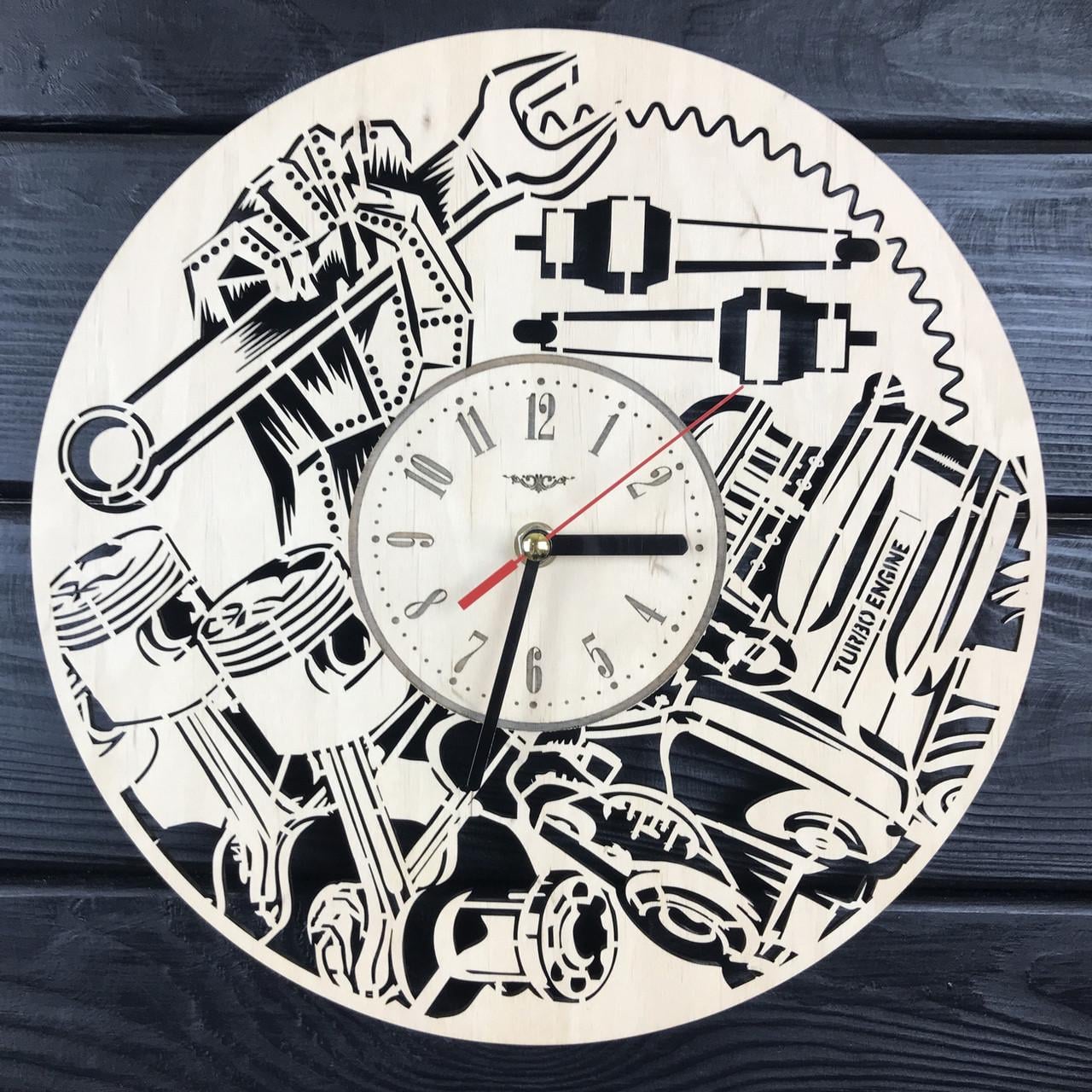 Часы настенные из дерева Механика