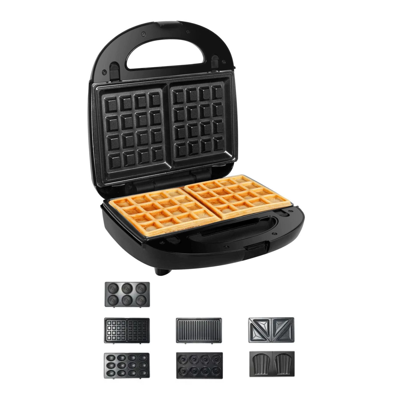 Мультипекар із змінними антипригарними пластинами для горішків тостів 7в1 (1769698564395)