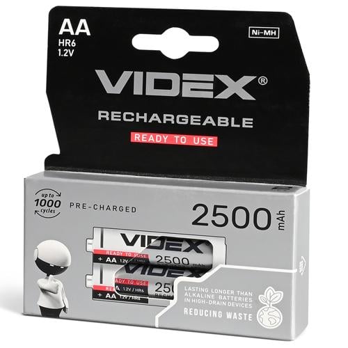 Батарейка акумулятор Videx AA 2500 mah 2 шт.