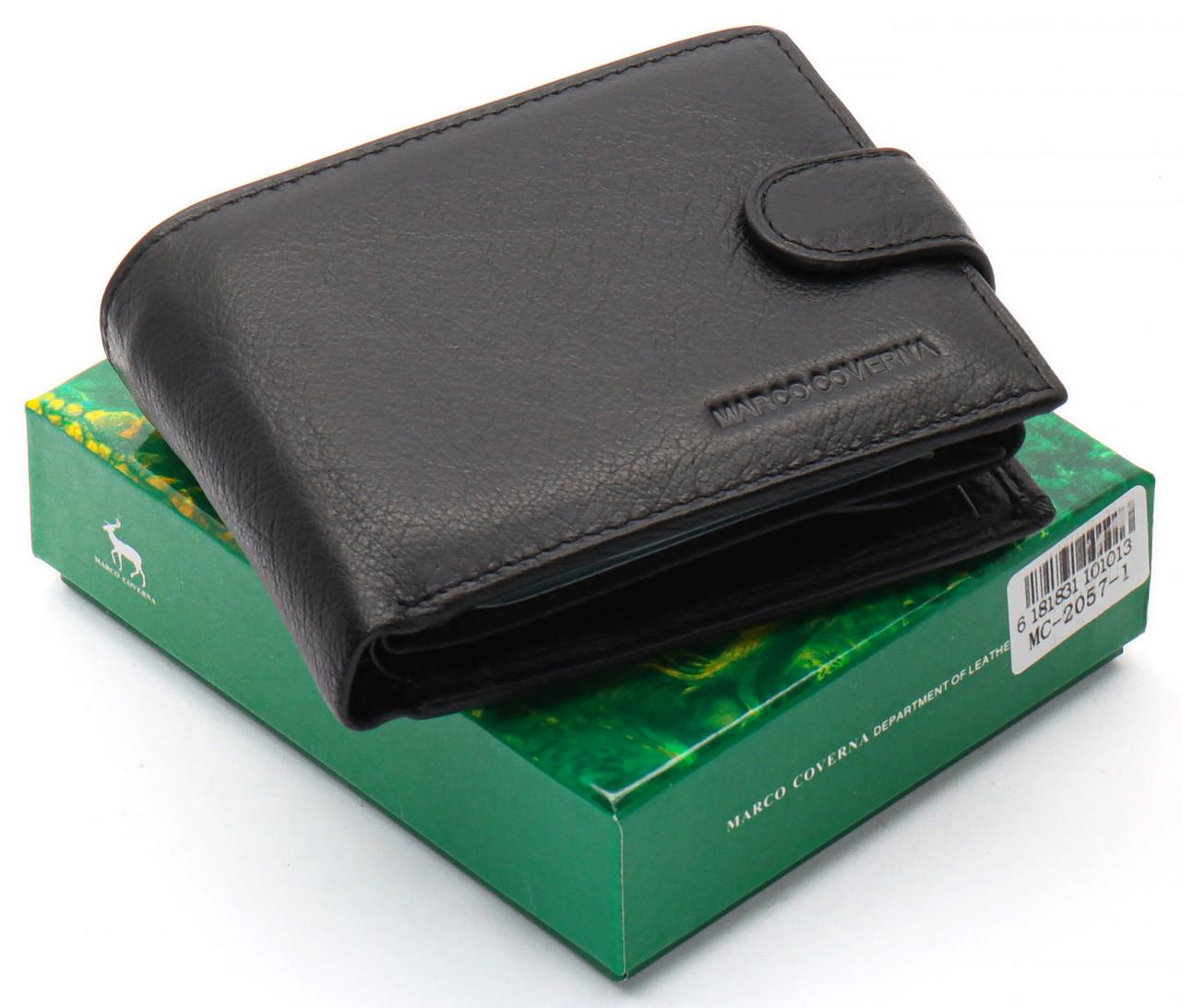 Портмоне мужское Marco Coverna из натуральной кожи с визитницей Черный (MC-2057-1) - фото 2 Портмоне мужское Marco Coverna из натуральной кожи с визитницей Черный (MC-2057-1) - фото 2