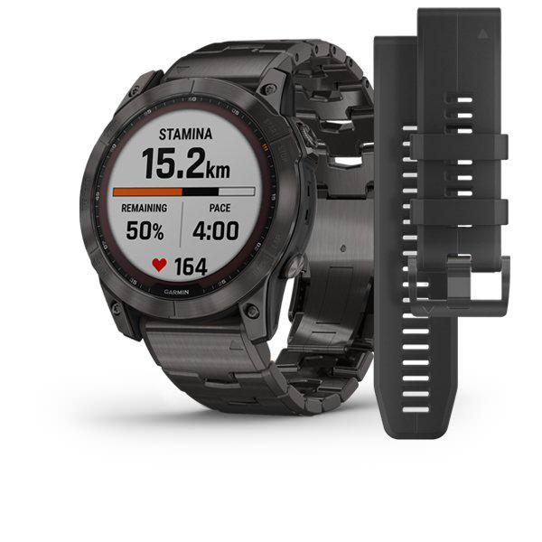 Смарт-часы Garmin Fenix 7X Sapphire Solar DLC + силиконовый ремешок Черный/Серый