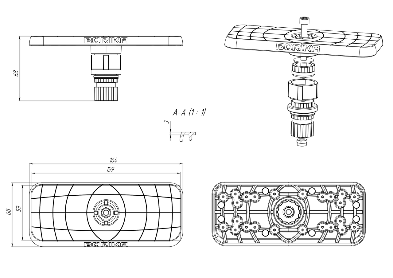 Поворотная платформа для эхолота Borika FASTen Ss223 для монитора 7-9" Черный (01.04.003.01.01) - фото 2 Поворотная платформа для эхолота Borika FASTen Ss223 для монитора 7-9" Черный (01.04.003.01.01) - фото 2