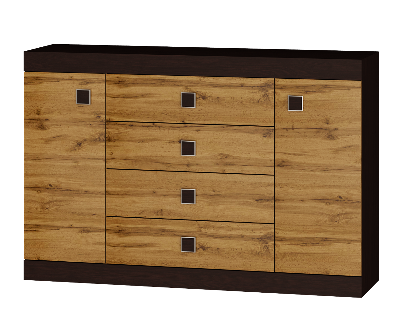 Комод Everest Соната 8 1400х376х931 мм Венге темный/Дуб крафт золотой (11245) Комод Everest Соната 8 1400х376х931 мм Венге темный/Дуб крафт золотой (11245)