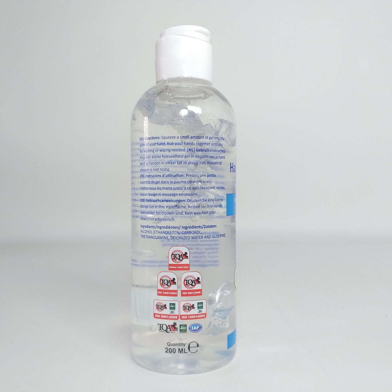 Гель антисептик для рук Hand Sanitizer 70% alcohol 200 мл (X-1839) - фото 4