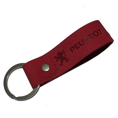 Брелок автомобильный кожаный c лого Peugeot (110866)