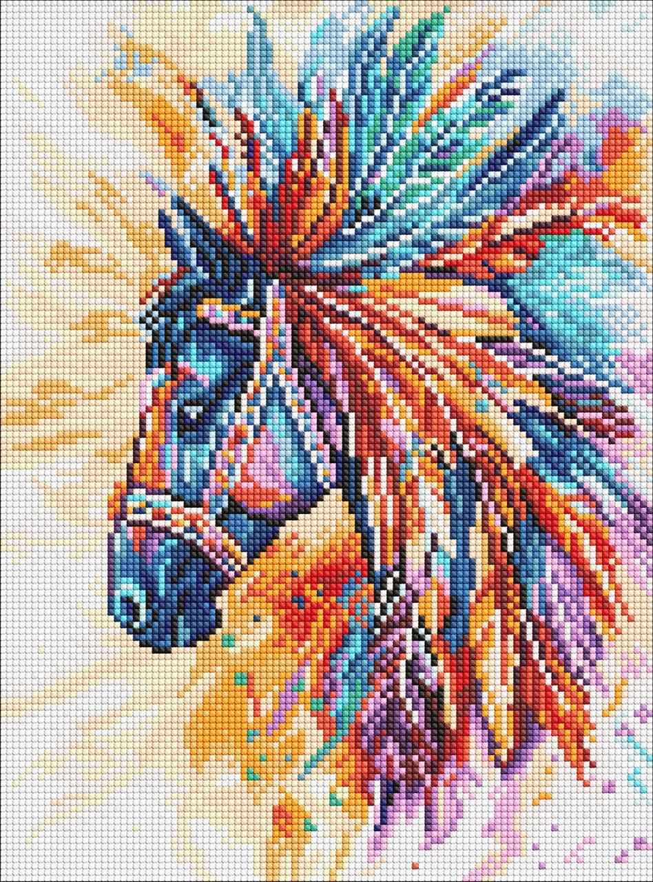 Алмазная мозаика Ideyka Яркая лошадь 30х40 см (2987256683)