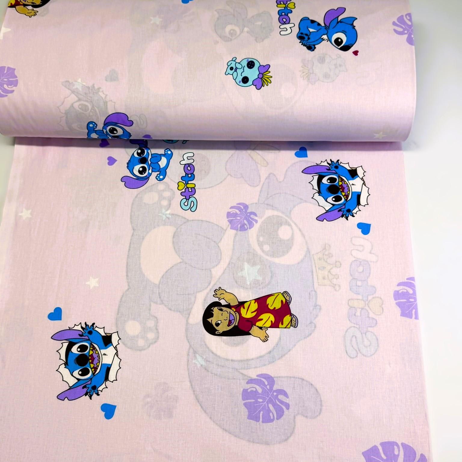 Ткань для постельного белья ранфорс Лило и Ститч 240 см Розовый (10-31159V2)