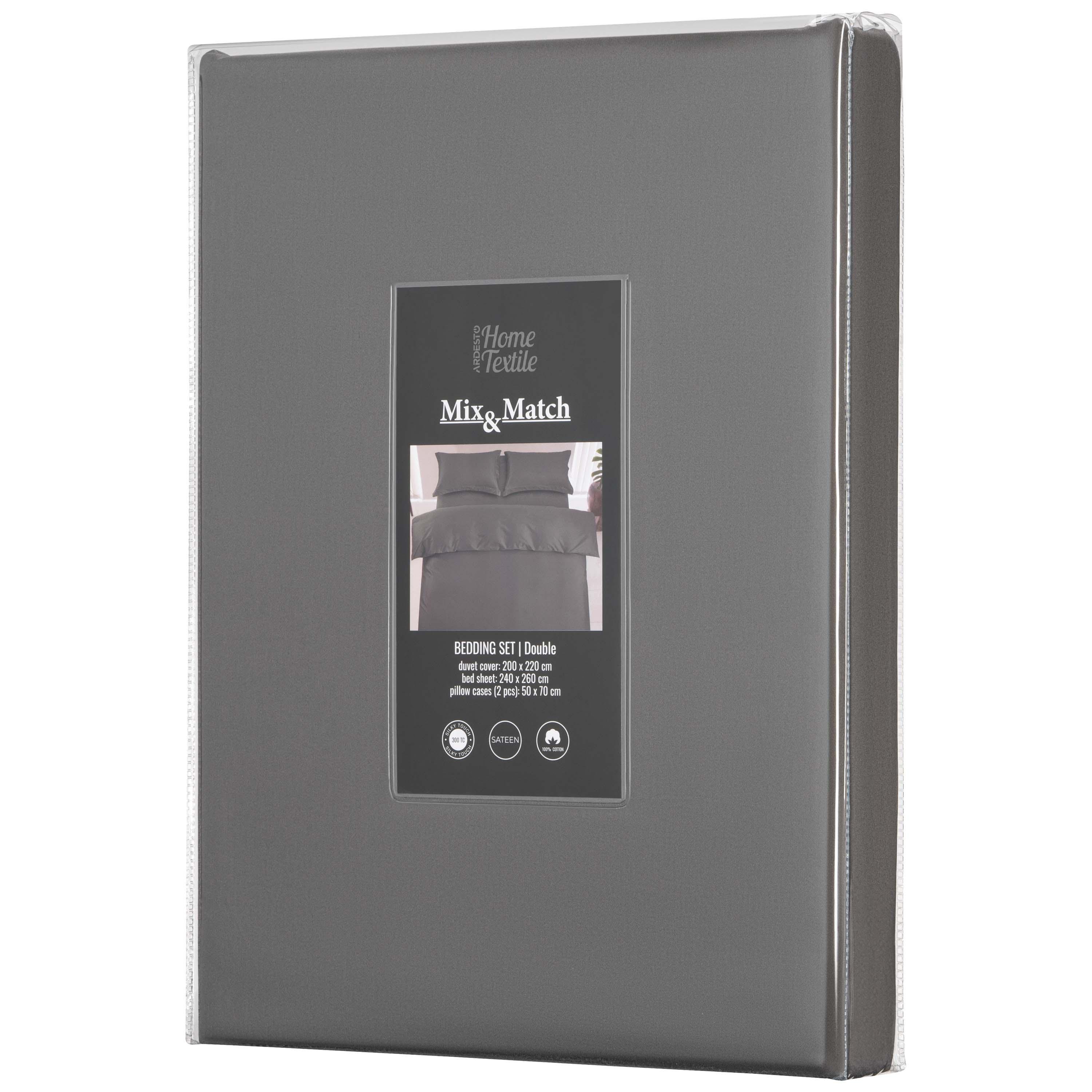 Комплект постельного белья Ardesto Mix&Match Premium двухспальный евро Серый (ART2022SY) - фото 2 Комплект постельного белья Ardesto Mix&Match Premium двухспальный евро Серый (ART2022SY) - фото 2