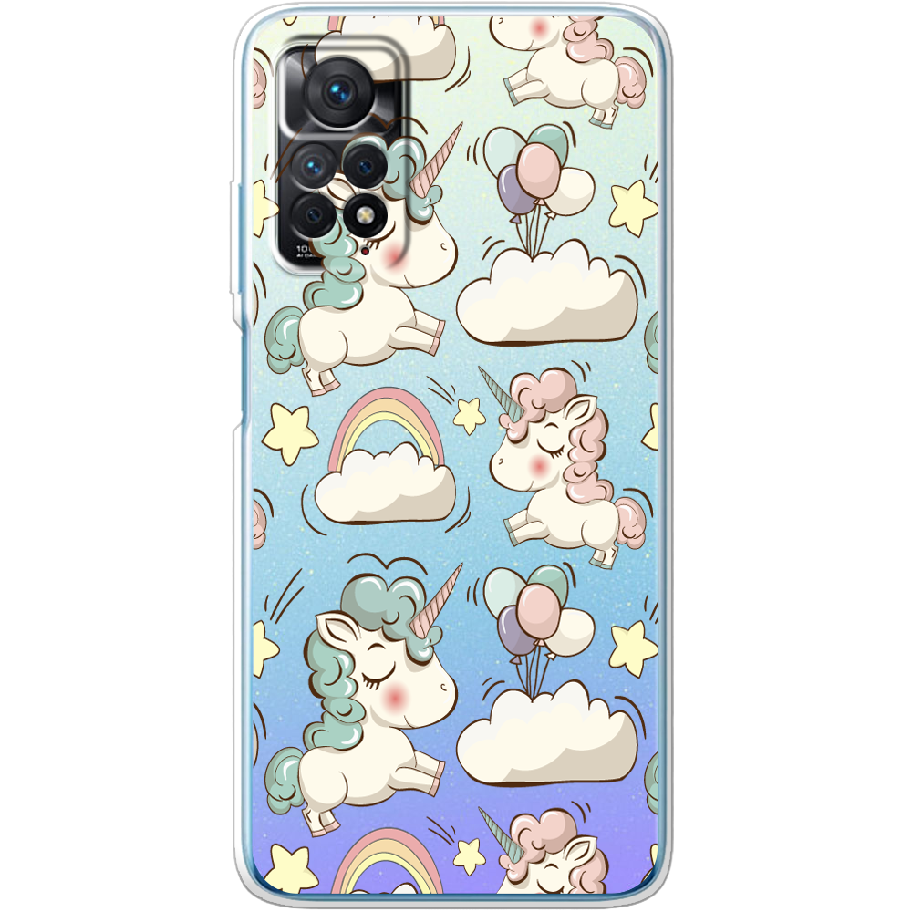 Чехол BoxFace Xiaomi Redmi Note 11 Pro Unicorns Прозрачный силикон (44185-cc2-44185)