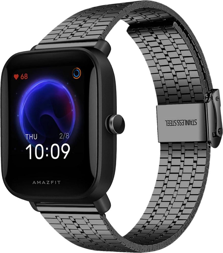 Браслет металлический Counic для Amazfit Bip U Black (34037-2B)