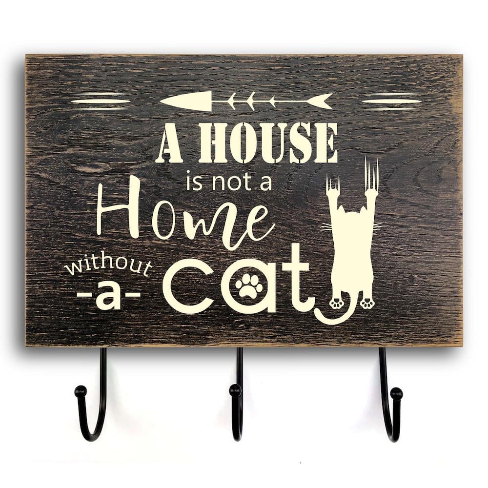 Табличка-вешалка деревянная входная A house is not a home 20х30 см