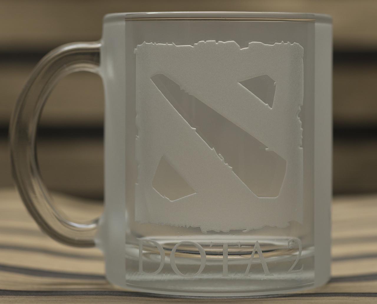 Подарочная чашка с гравировкой надписи Dota 2 320 мл