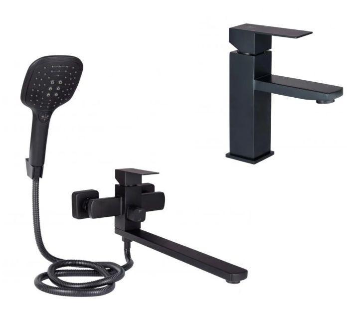 Набор смесителей для ванны Lidz Kubis 10 30 105А/001F Black