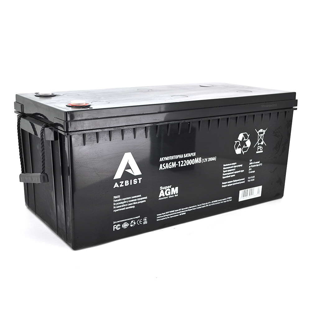 Аккумулятор ASBIST Super AGM ASAGM-122000M8 12V 200 Ah герметичный для ИБП/сигнализации (1363)