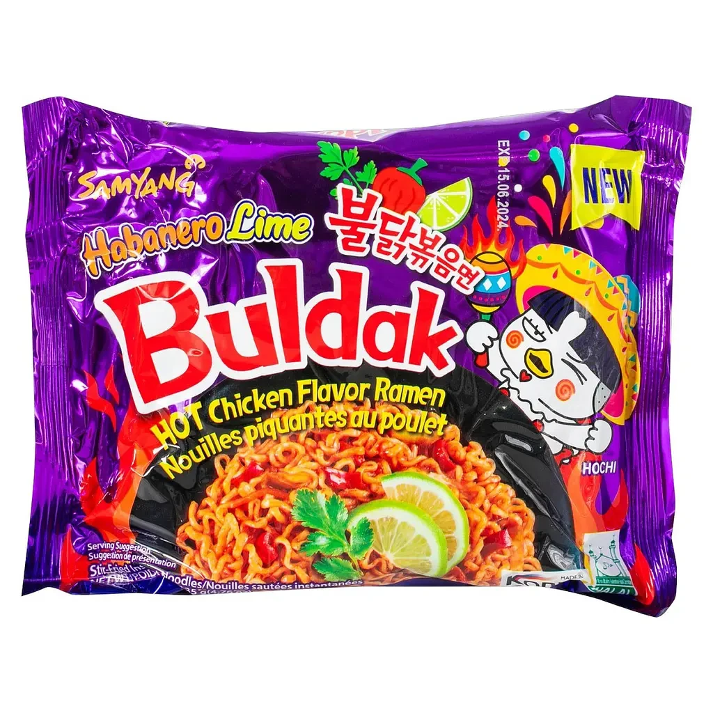 Локшина Buldak Samyang гостра з куркою xабанеро та лаймом 135 г