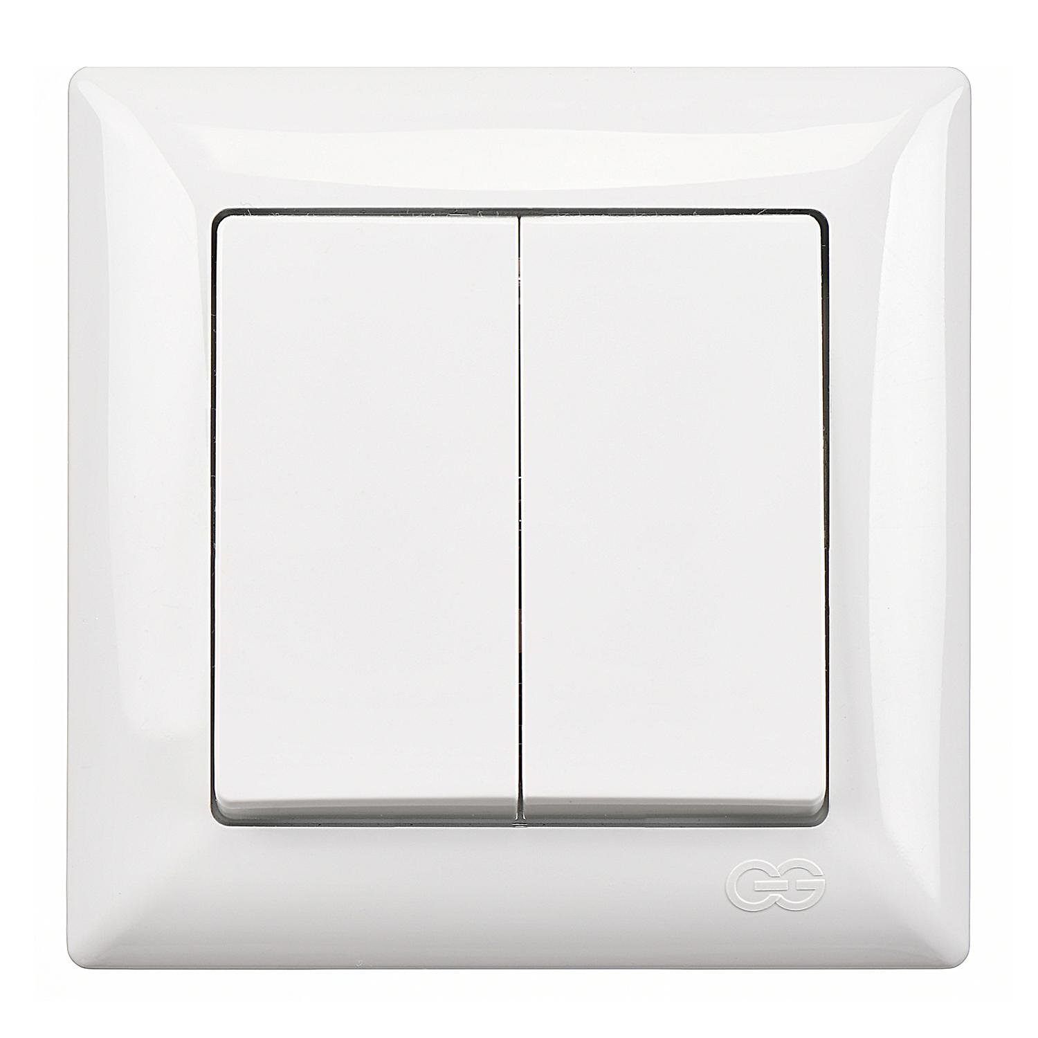 Выключатель двухклавишный Gunsan Visage Белый (VS 28 11 103)