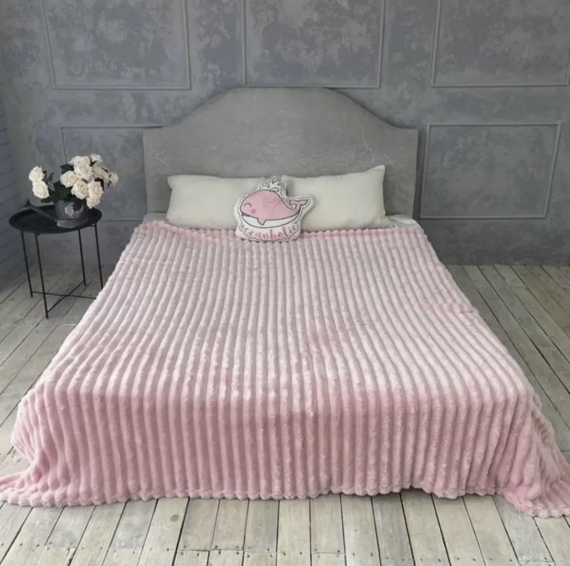 Плед-покривало велюрове Шарпей широка полоска 200x220 см (ПВШ-1)