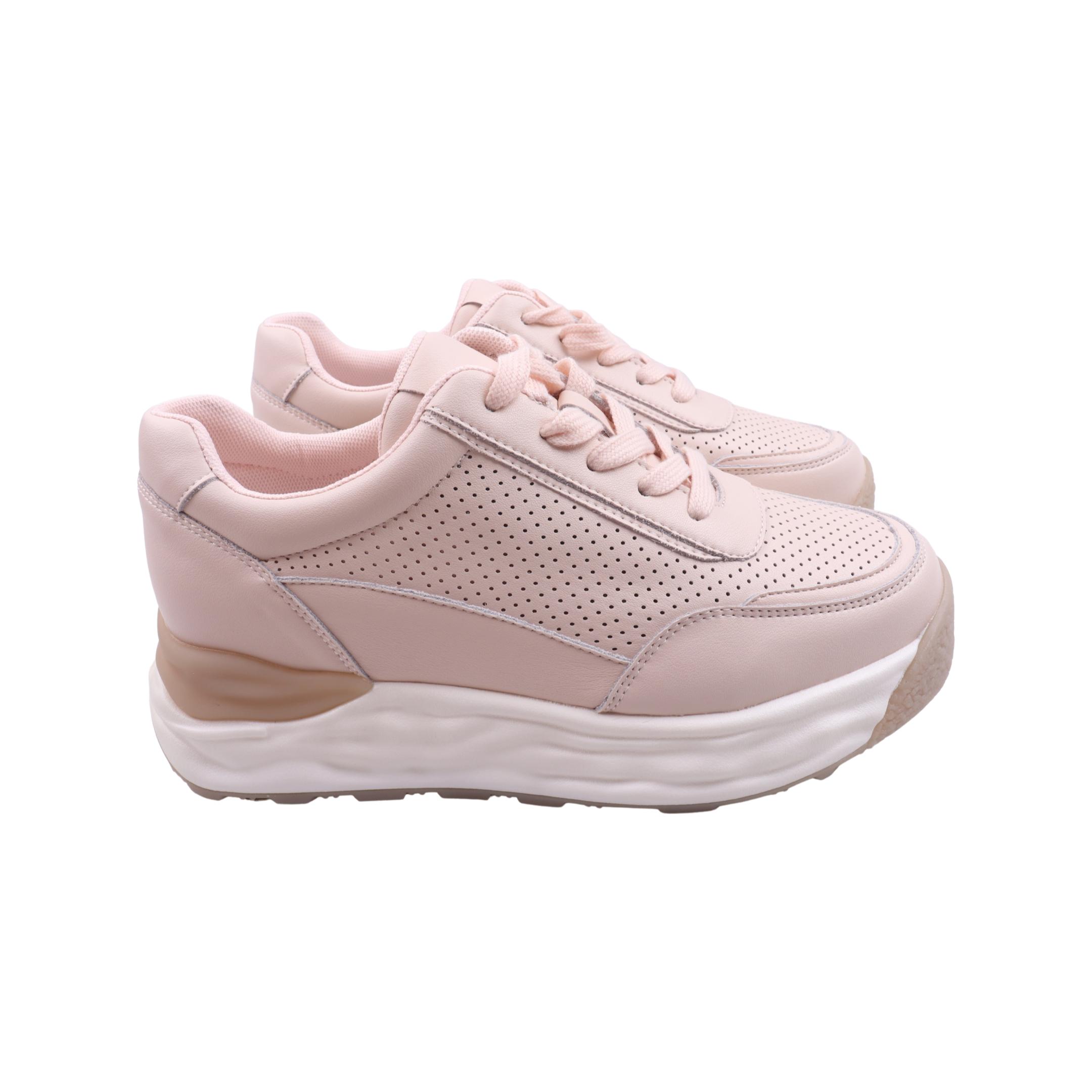 Кроссовки женские Li Fexpert из кожи р. 37 Пудра (1285-23DK)