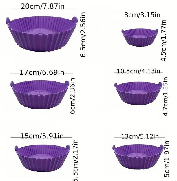 Форми силіконові Food Grade Silica 880-3 для випічки 6 шт. Фіолетовий - фото 2