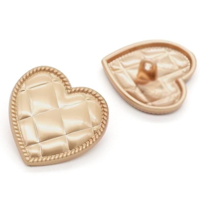 Пуговица Quilted heart LuxFabric на ножке металл 20х20 мм 1 шт. Бежевый матовый (ПВ2020с53)