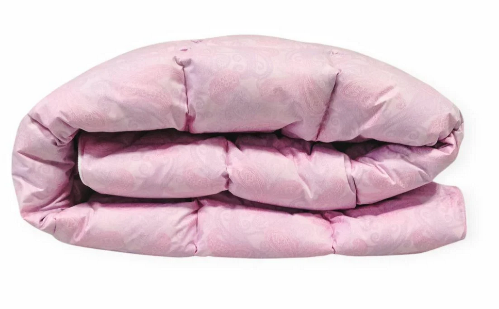 Одеяло пуховое Мир подушек демисезонный тик хлопок 200х220 см Розовый (22100)