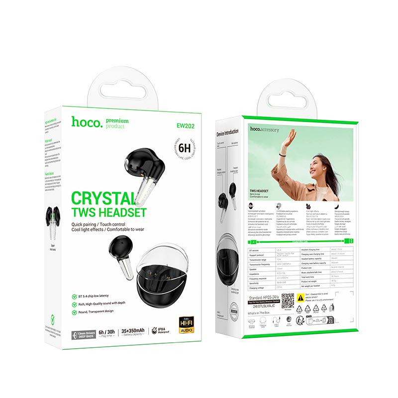 Навушники бездротові Hoco EW202 Magic Чорний (27556601) - фото 4 Навушники бездротові Hoco EW202 Magic Чорний (27556601) - фото 4