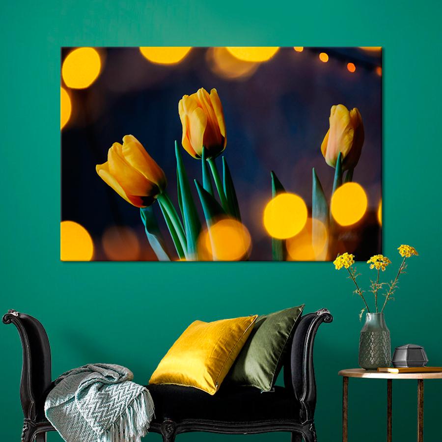 Картина цветы и растения Жёлтые тюльпаны 51x34 см (A1005-1)
