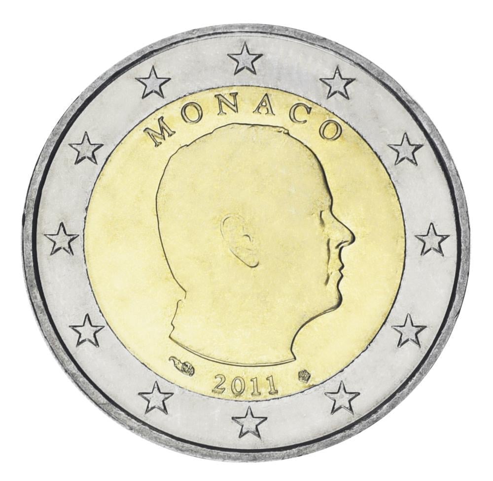 Коллекционная монета Монако 2 евро 2011 Биметалл AU-UNC Регулярный выпуск (М23833)