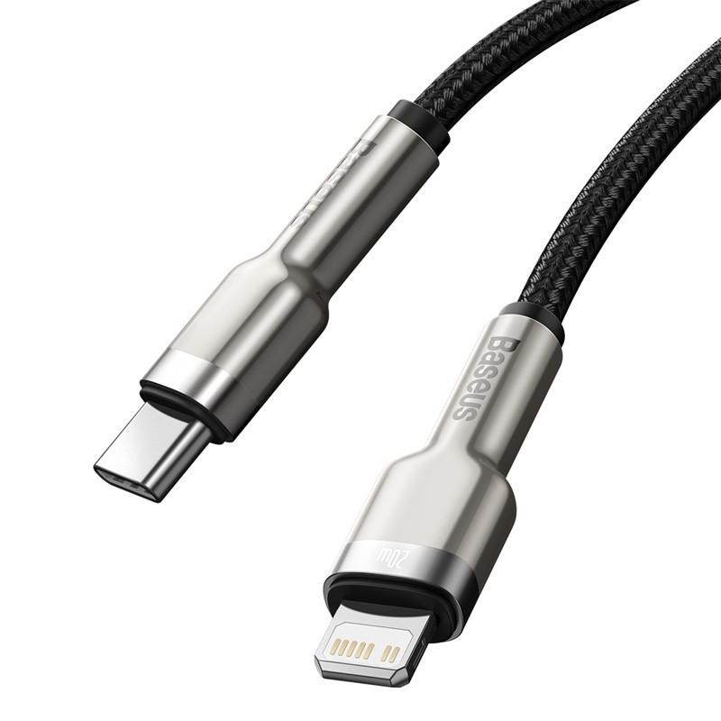 USB кабель BASEUS Type С на Lightning Cafule Series Metal Data Cable 025M 20W PD Black - фото 5