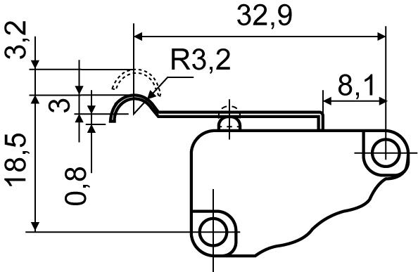 Мікроперемикач АСКО-Укрем V-15-41C25 1NO+1NC 15А 250 V IP20 середня планка з імітованим роликом (A0050040024) - фото 5