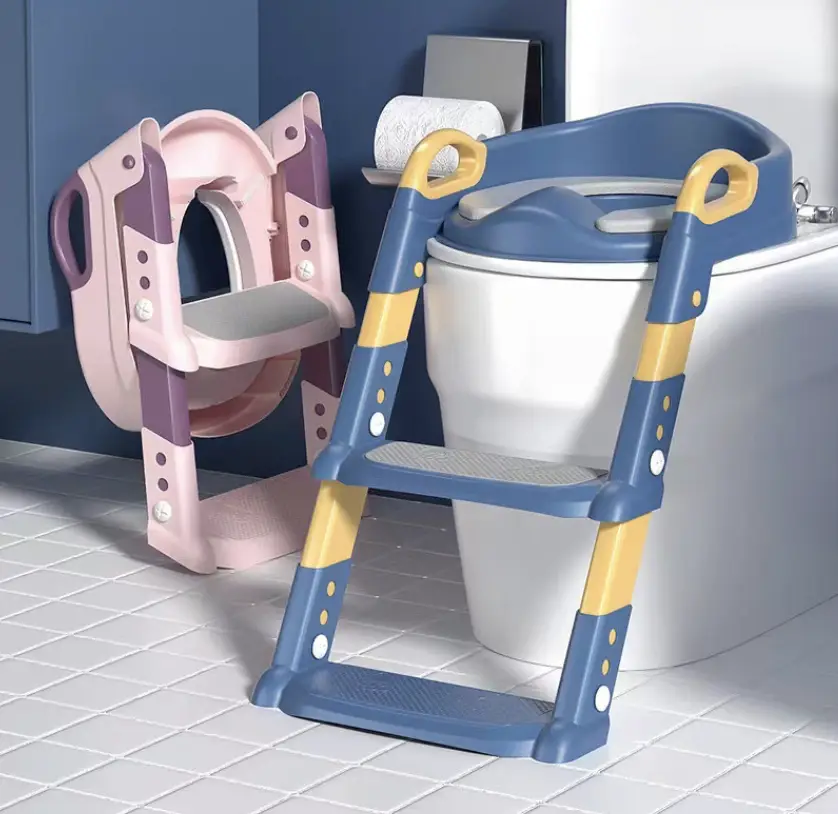 Детское сиденье для унитаза Safety Kids Childr Toilet Trainer с лестницей и ручками на стуле Розовый (01357) - фото 4