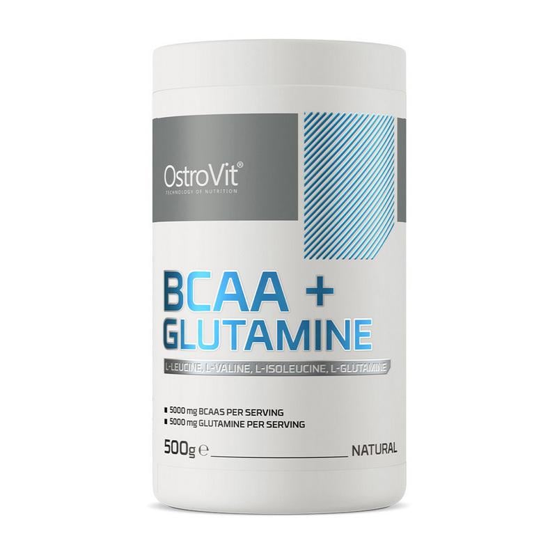Аминокислоты с глутамином OstroVit BCAA 2:1:1 + Glutamine 500 г Без вкуса